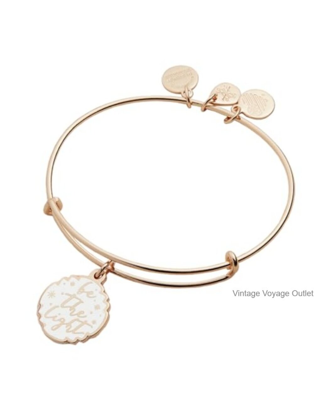 Be the Light Charm Expandable Bangle Rose Gold Tone Bracelet